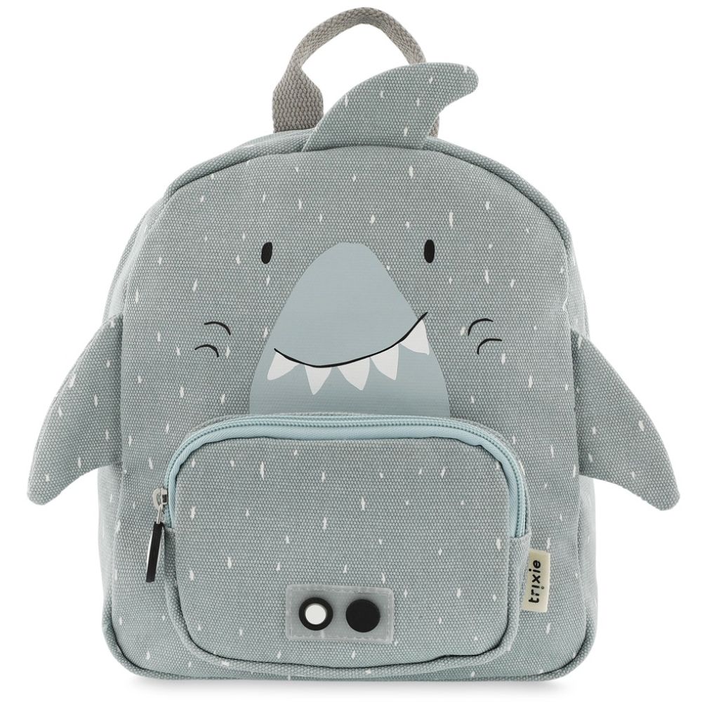 Trixie Kids Small Backpack - Mr. Shark Grey Blue