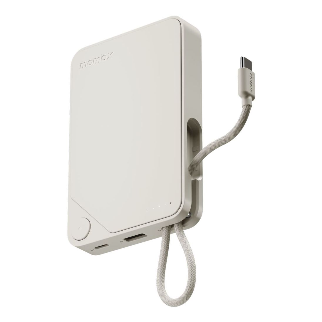 Momax 1-Power X 10000mAh Power Bank With Built-In USB-C Cable - White