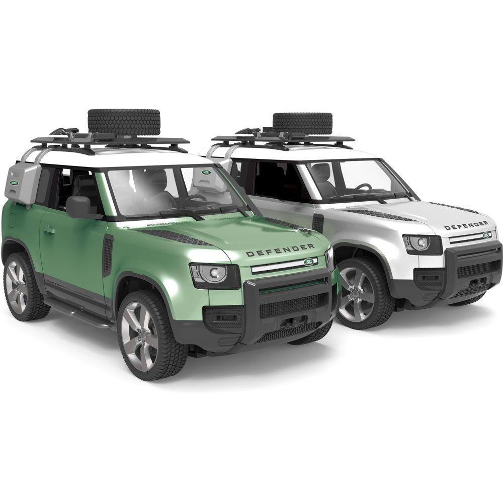 RW Land Rover Defender 1.12 Scale Remote Control Car - Silver or Army Green (Includes 1)