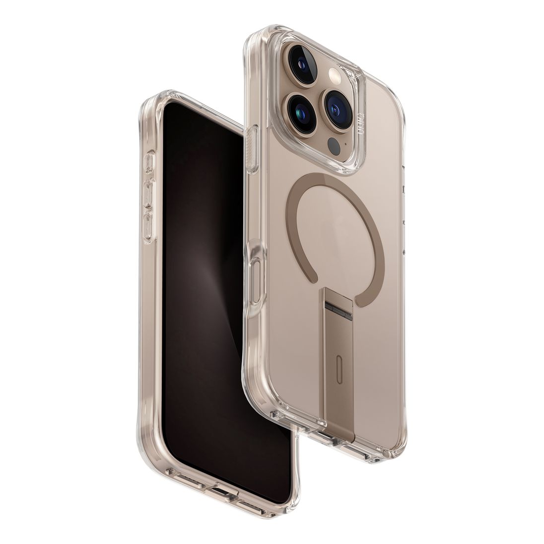 UNIQ Hybrid iPhone 16 Pro Max (2024) Case 6.9 Magclick Charging Eleva With Vertical Stand Taupe Gold (Taupe Gold)
