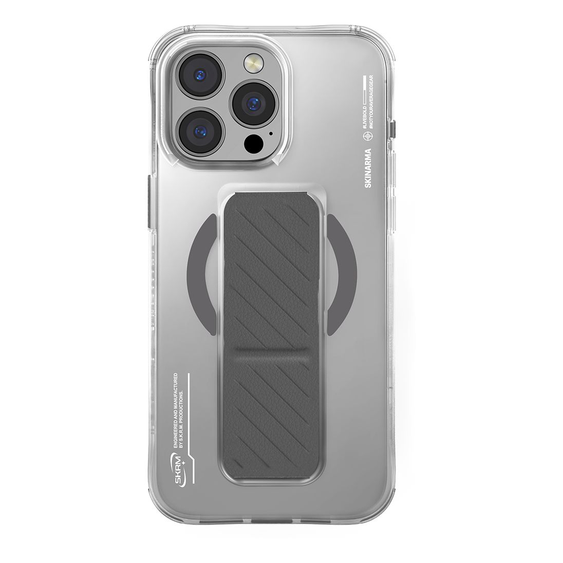 SkinArma iPhone 16 Pro 6.3 (2024) Case Axon (Mag-Charge + Grip-Stand) Titanium