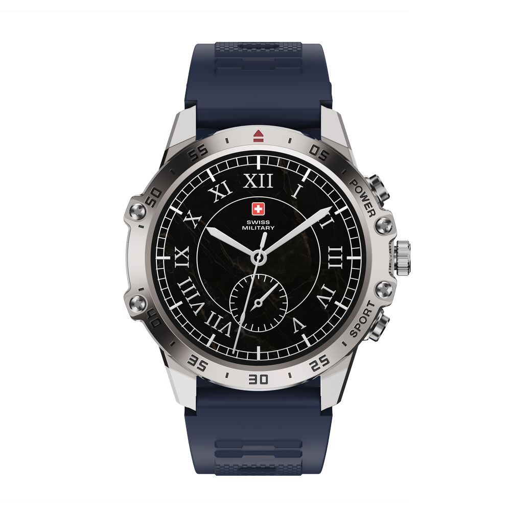 Swiss Military DOM5 Smartwatch With Blue Silicon Strap