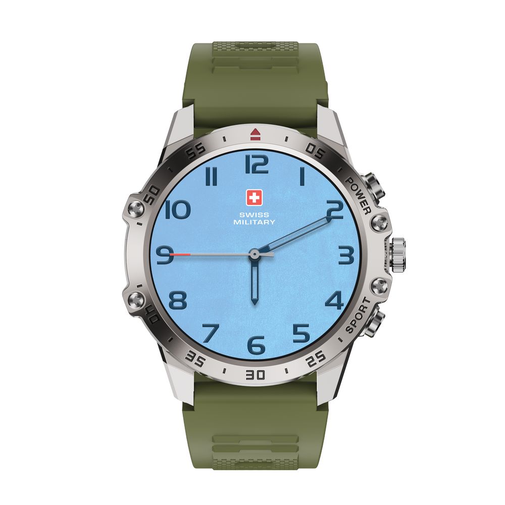 Swiss Military DOM5 Smartwatch With Green Silicon Strap