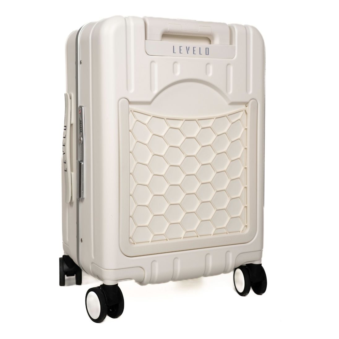 Levelo RoamCruiser 20 Travel Luggage With Detachable Kid Holder - White