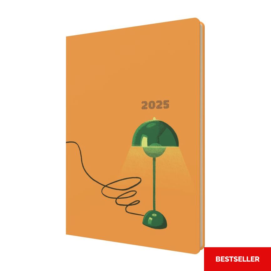 Collins Debden Retro Object By Katie Smith 2025 A5 Planner Week To View Diary - 1960S Table Lamp