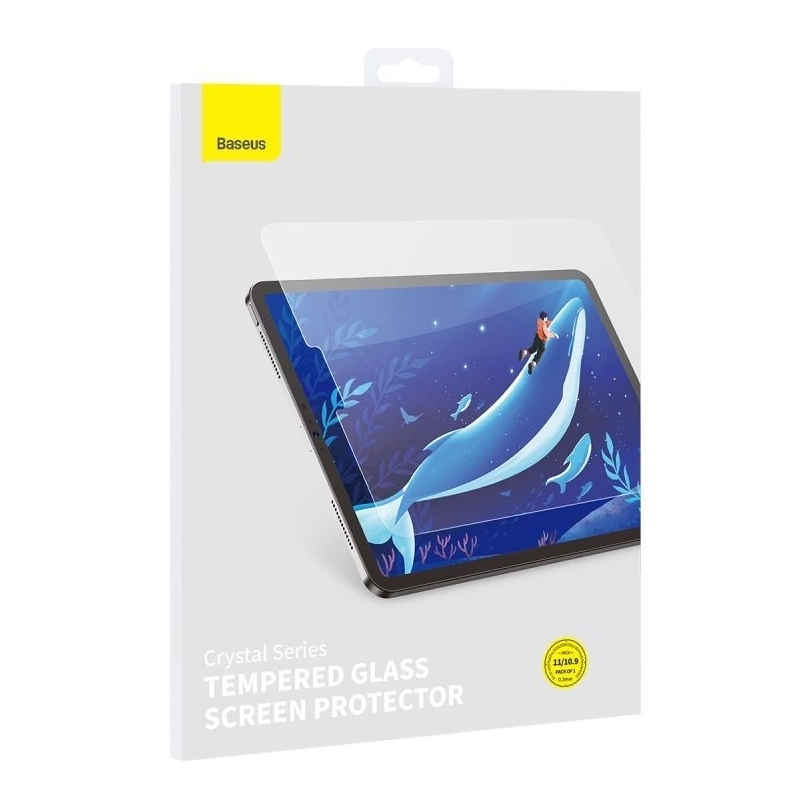 Baseus Crystal HD Tempered Glass Screen Protector for iPad Pro 11”/Pad Air4 10.9” - Clear