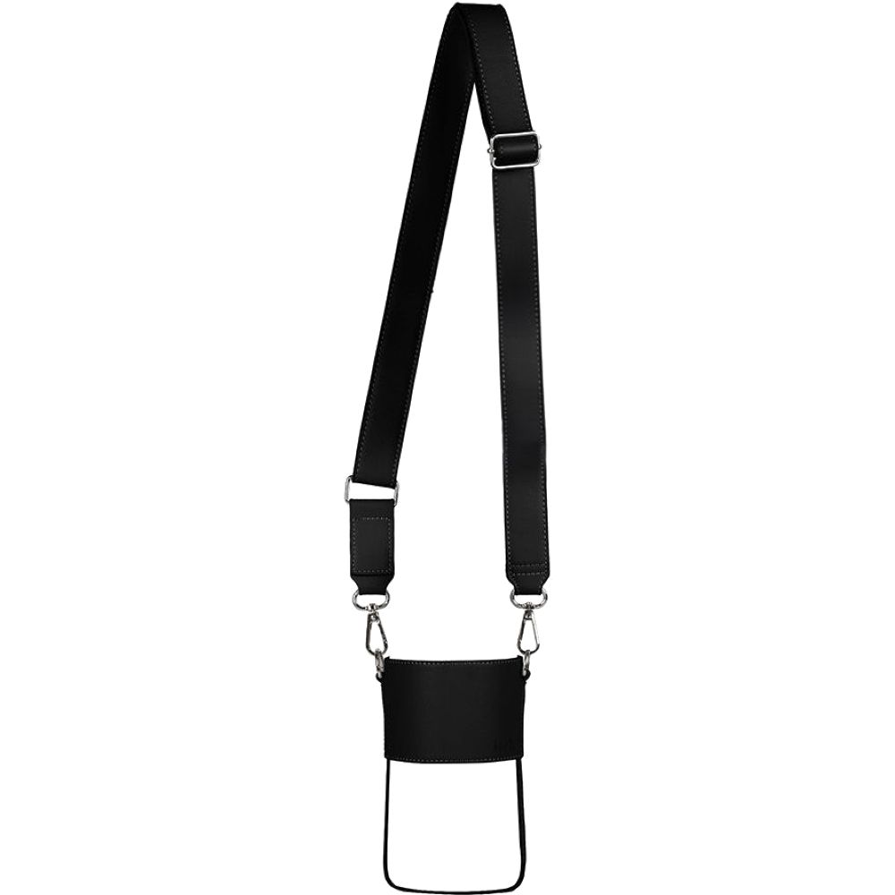 Loch Adjustable Vegan Leather Bottle Strap Black 900Ml/1200 | Silver Detailing
