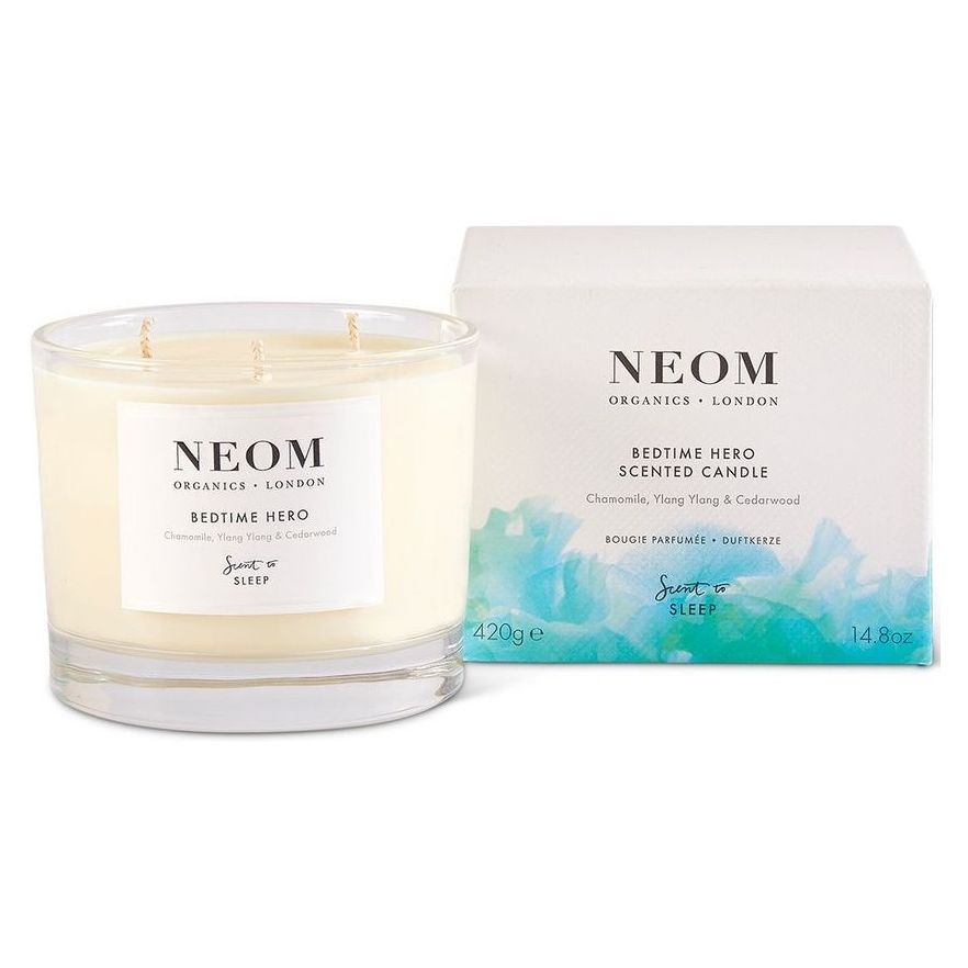 Neom Wellbeing 3 Wick Bedtime Hero Scented Candle (420g) - Chamomile / Ylang Ylang / Cedarwood