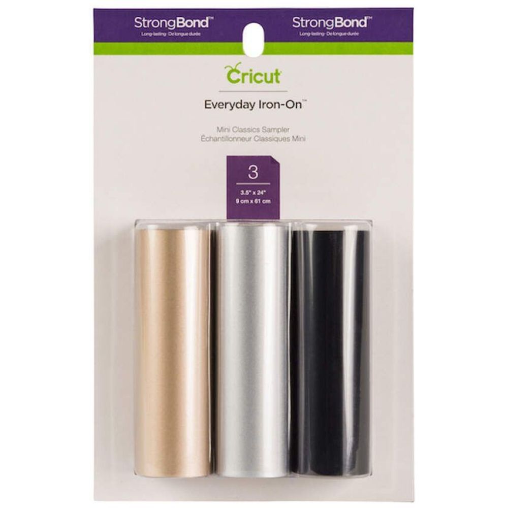 Cricut Everyday Iron-On Mini Classic Sampler Roll (9 x 61cm) (Pack of 3)