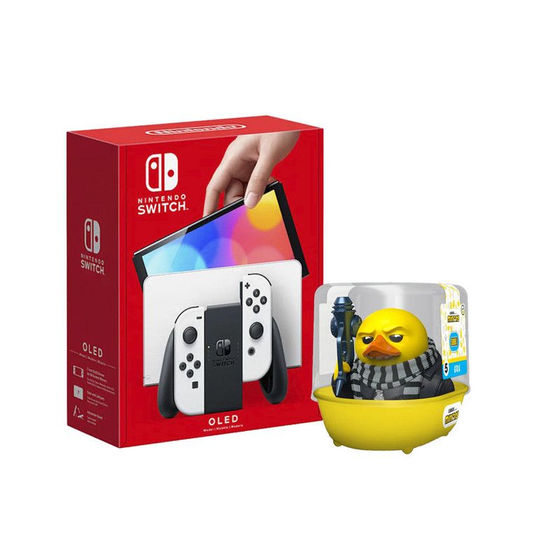 Nintendo Switch OLED White Joy-Con Console + Minions Tubbz 1st Ed Gru (Big Size) (Bundle)