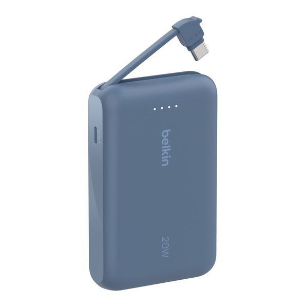 Belkin Power Bank 10000mAh With Intergrated USB-C Cable - Blue