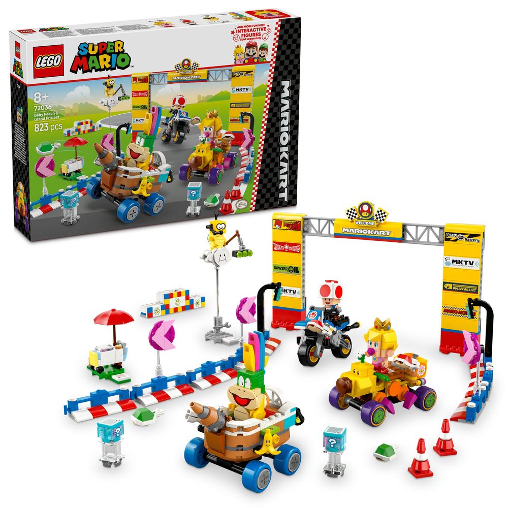 LEGO Super Mario Mario Kart Baby Peach And Grand Prix Set 72036 (823 Pieces)