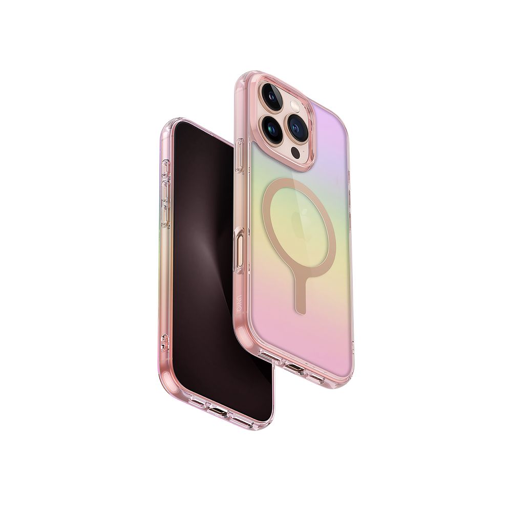 Uniq Hybrid iPhone 16 Pro Magclick Charging Iridescia - Pink Prism