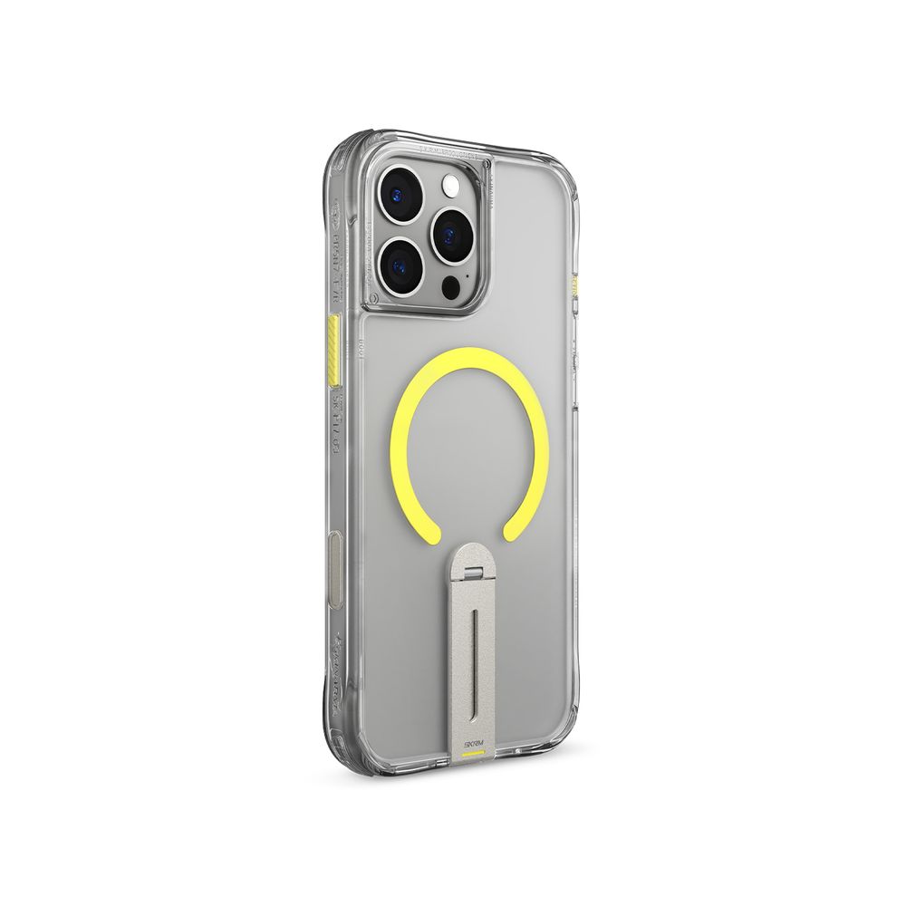 Skinarma iPhone 16 Pro Max Helix (Mag-Charge + 360° Rotating Stand) - Clear