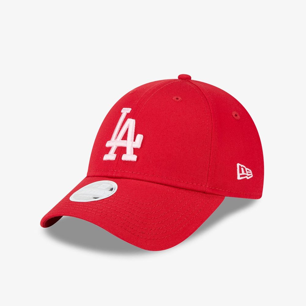 New Era Womens League Essential 9Forty MLB Los Angeles Dodgers Red Free Size Cap