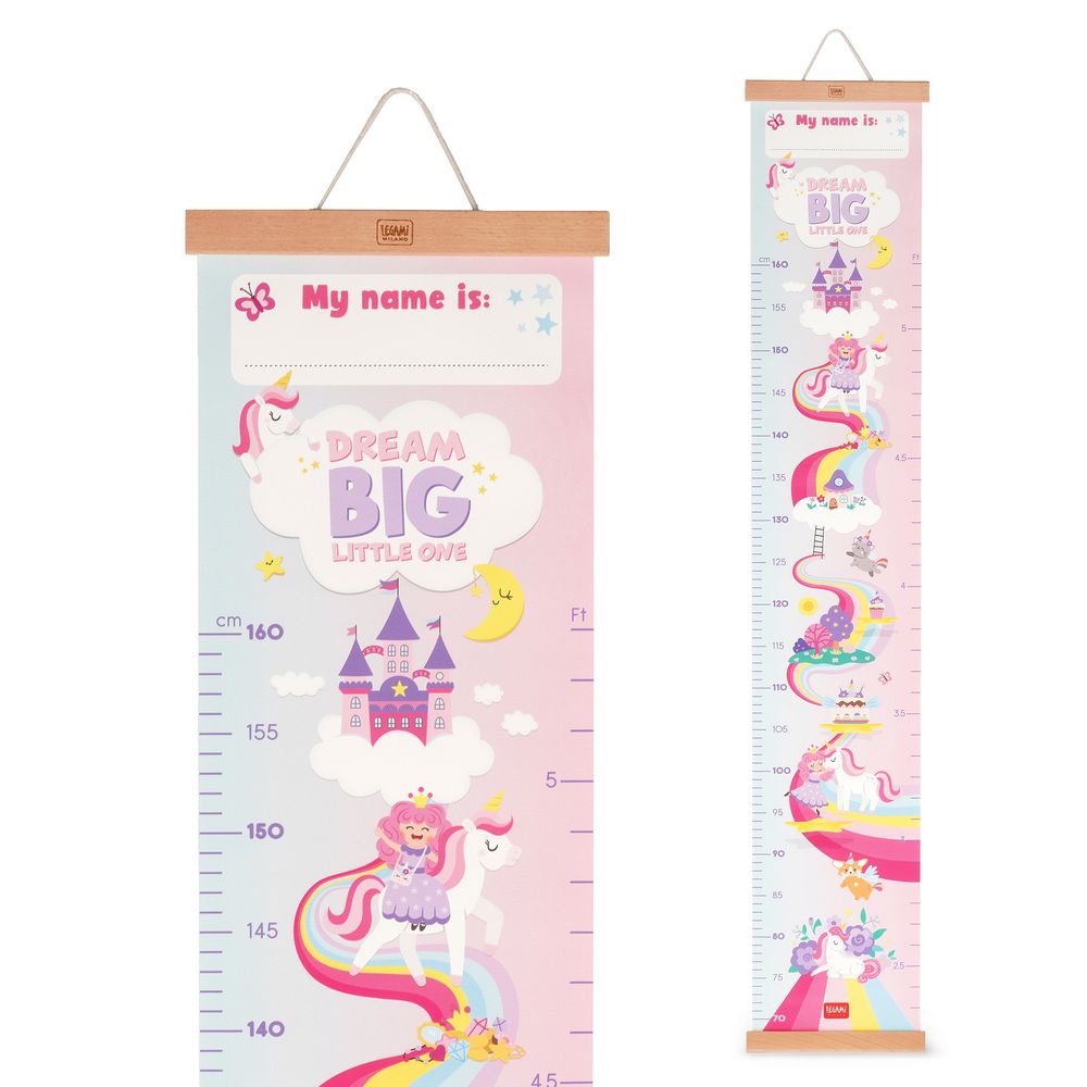 Legami Wall-Hanging Height Chart - Dream Big Little One - Unicorn