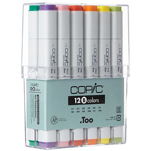 Copic Classic Refillable Markers - Basic Set (Set of 12)