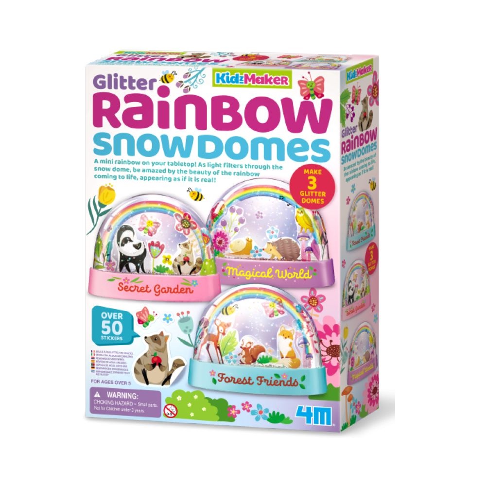 4M Kidzmaker Glitter Rainbow Snow Domes