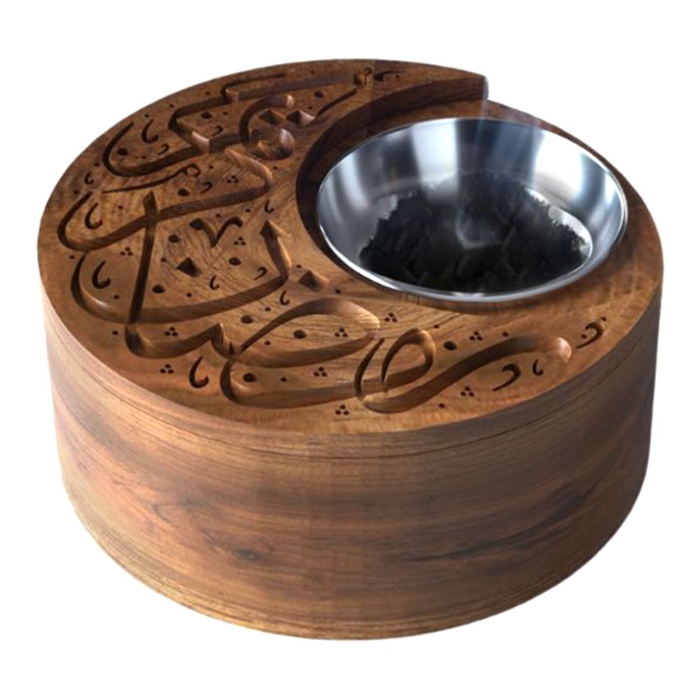 Hilalful Eid Mubarak Wooden Crescent Incense Burner