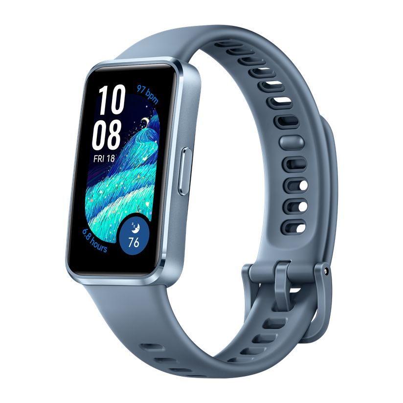 Huawei Band 10 Blue Aluminium Case - Blue Fluoroelastomer Strap