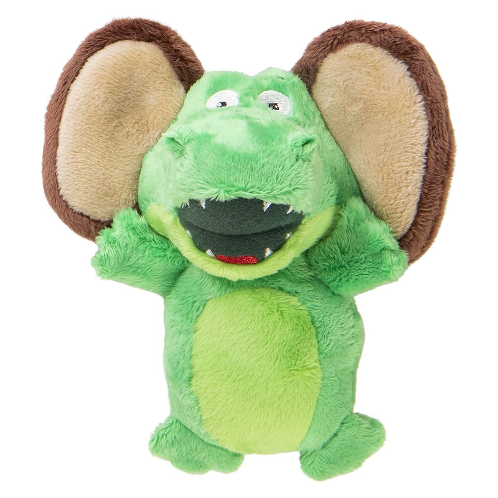 Godog Silent Squeak Flips Gator Monkey Durable Plush Dog Toy with Chew Guard Technology - Small