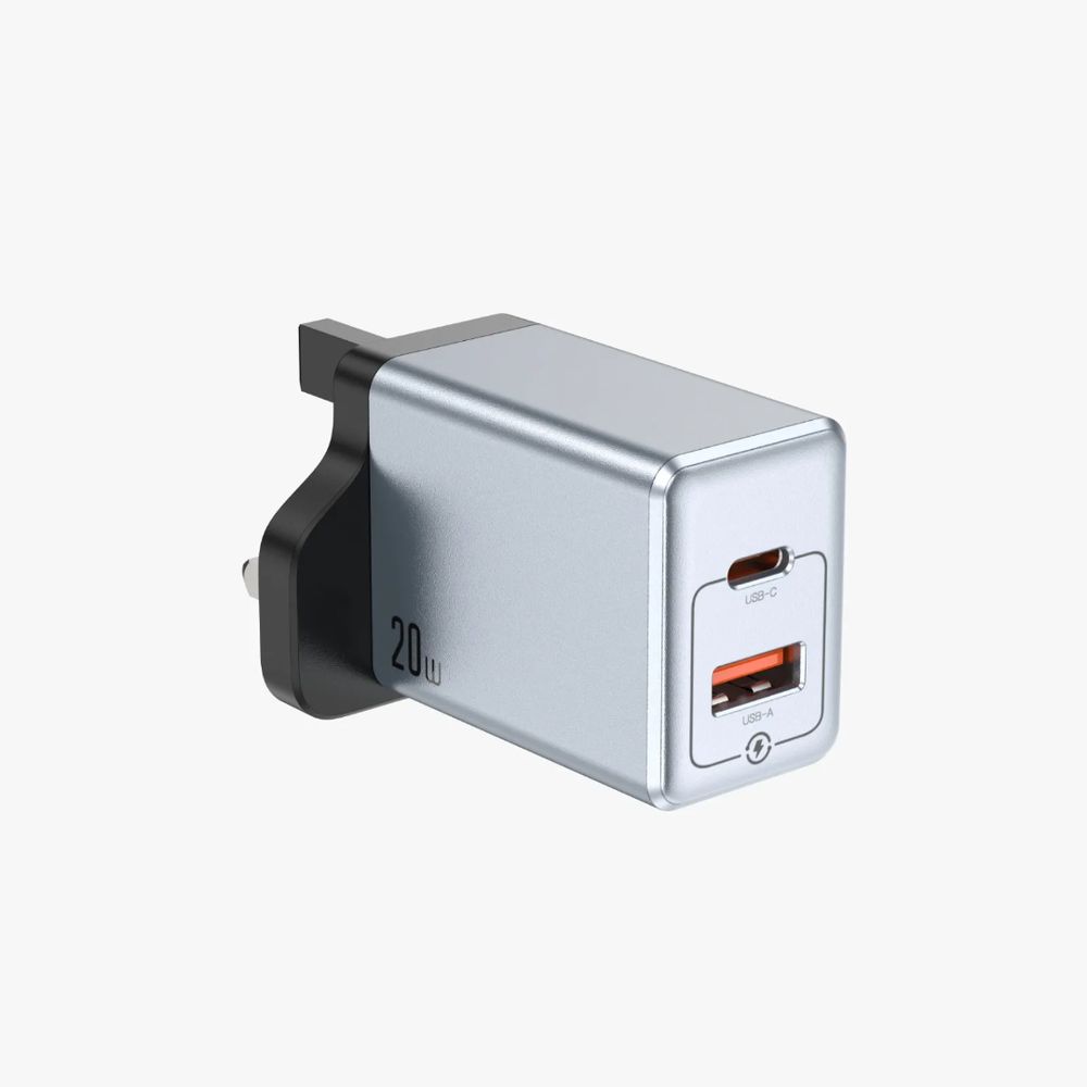 Green Lion Premium Series Dual Port Wall Charger Pd 20W - Grey