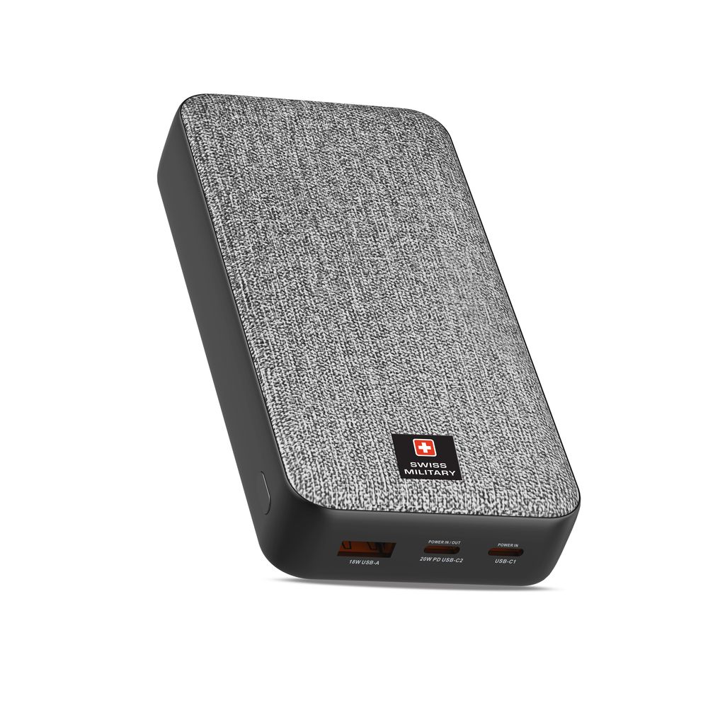 Swiss Military Power Bank 20000mAh 2C1A With Pd Fast Charge - Grey
