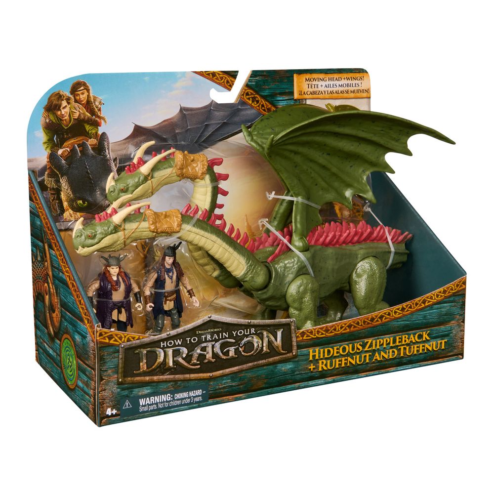Spin Master How To Train Your Dragon 4 Hideous Zippleback With Ruffnut And Tuffnut