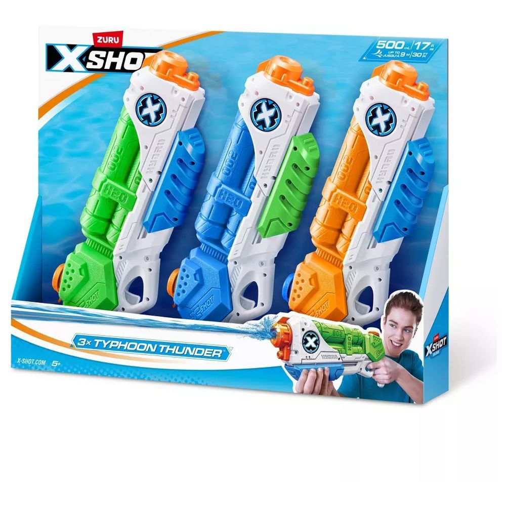 X-Shot Water Medium Typhoon Thunder (Pack Of 3)