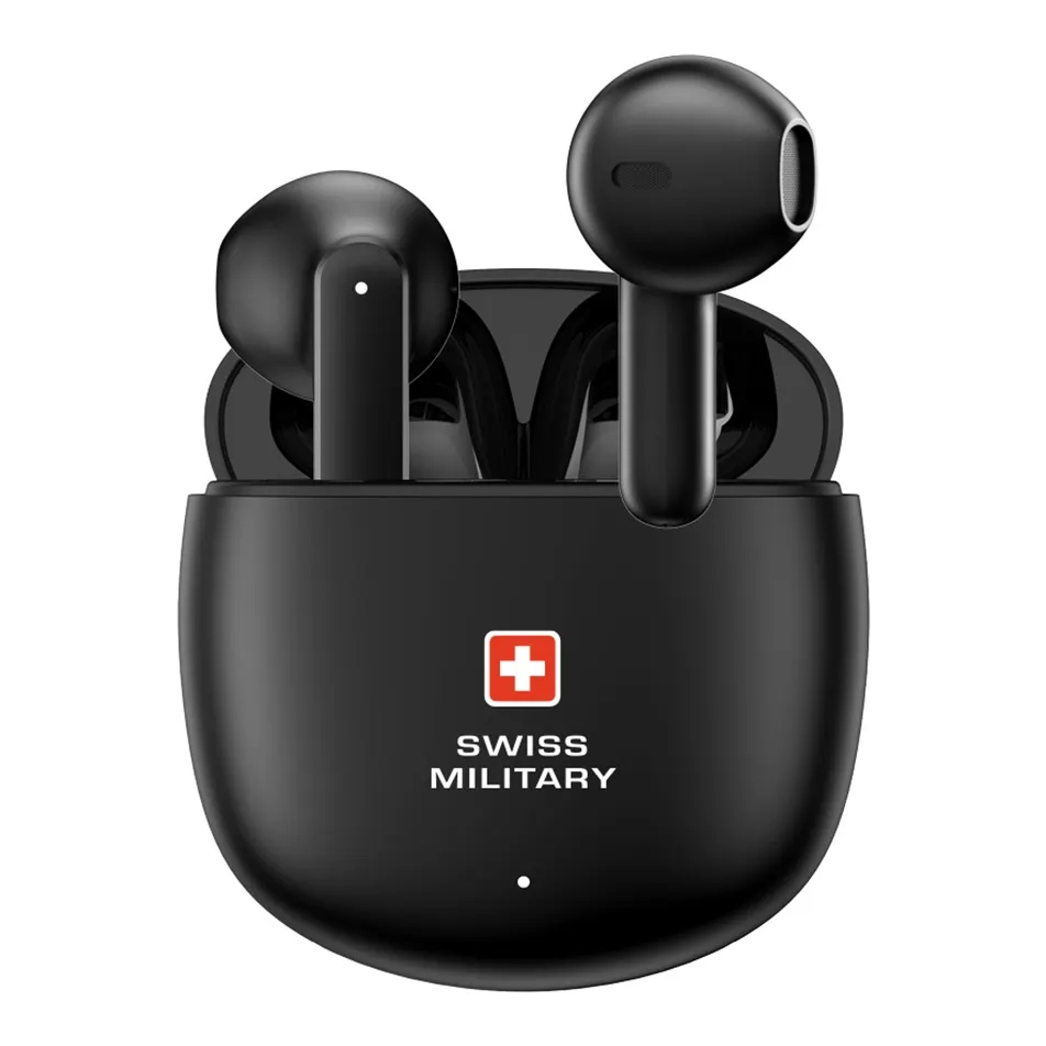 Swiss Military Victor 6 True Wireless Stereo Earbuds Out Of Ear - Black