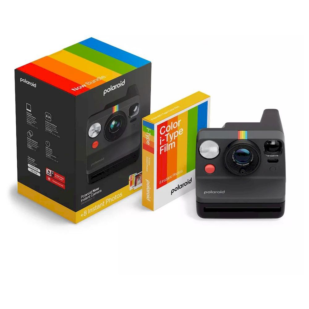 Polaroid Now Gen 3 Black + Color Film Bundle (8 Photos) Autofocus System
