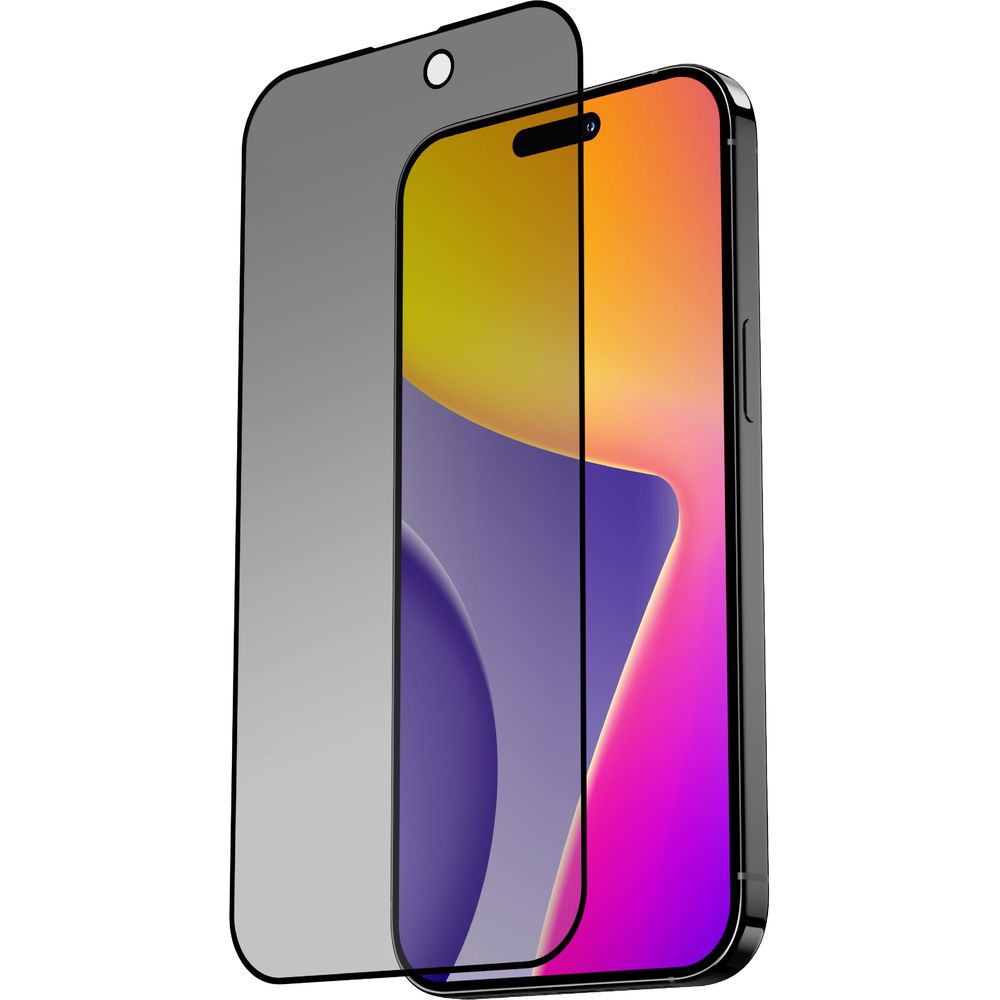 Blupebble Graphene Rock Series Tempered Glass 2.5D Screen Protector with Applicator Privacy for iPhone 16 Pro