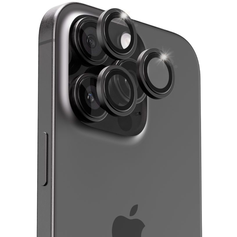 Blupebble Graphene Camera Glass Lens for iPhone 16 Pro & iPhone 16 Pro Max - Black