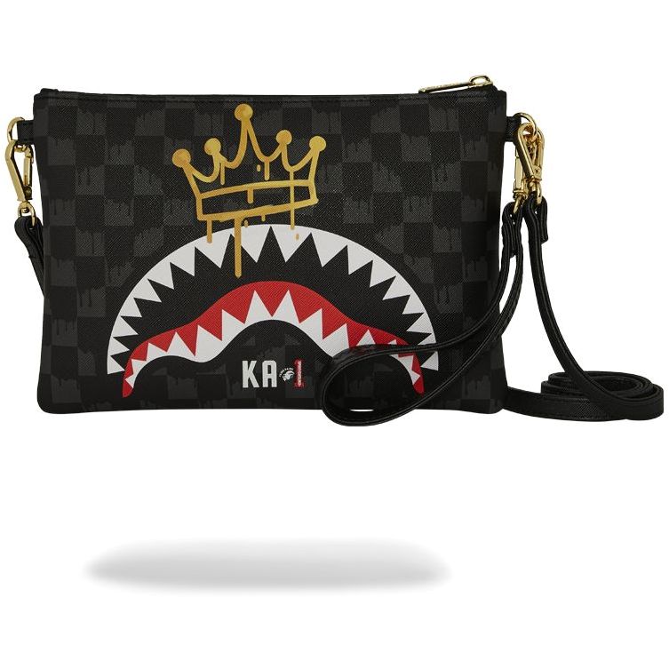 Sprayground Crown Drip Check X Ka1 Clutch - Black