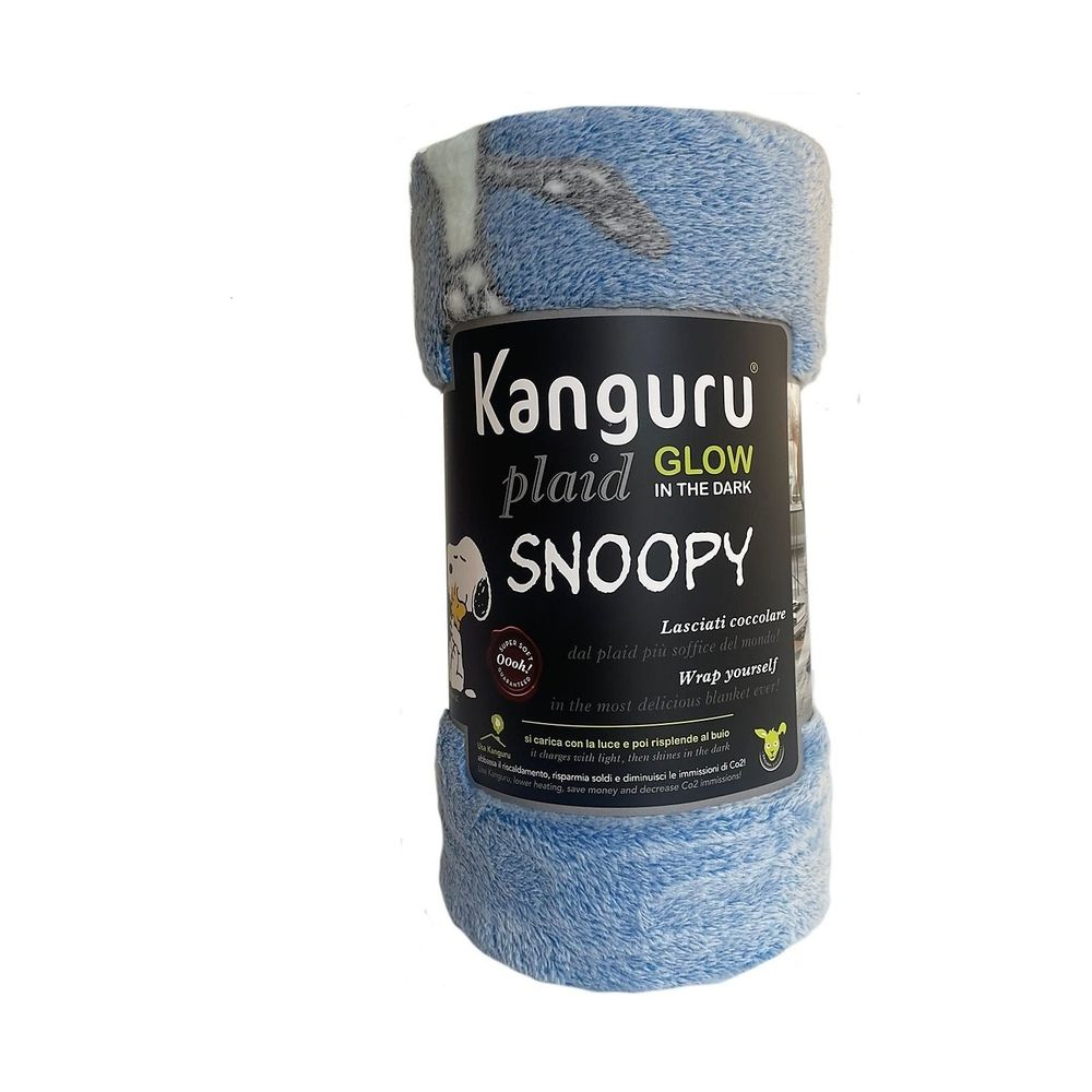 Kanguru Rolled Plaid Peanuts Blue - Glow In The Dark