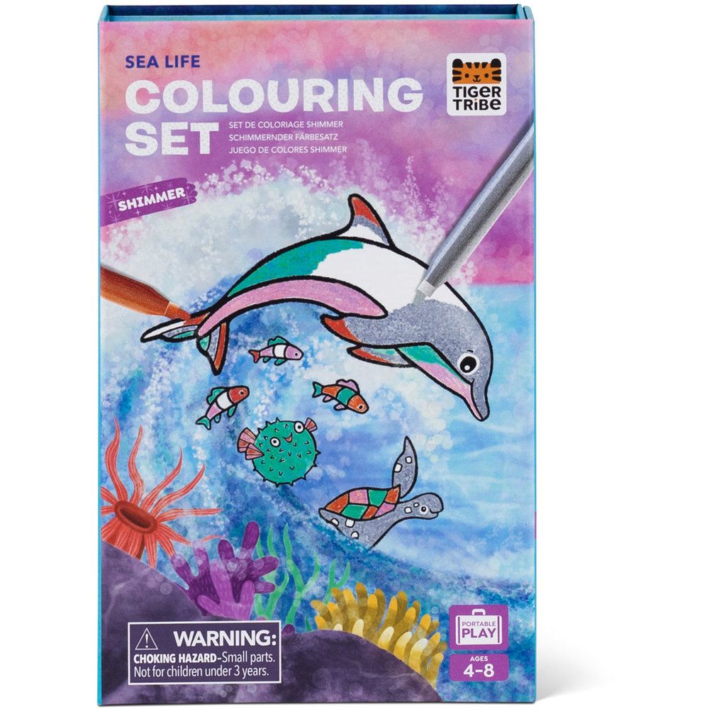 Tiger Tribe Shimmer Coloring Set - Sea Life