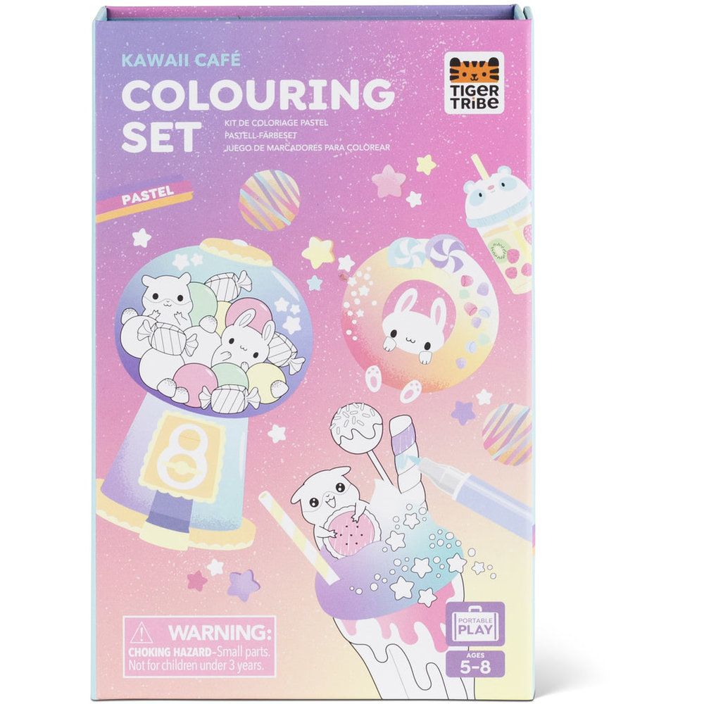 Tiger Tribe Pastel Coloring Set - Kawaii Cafe