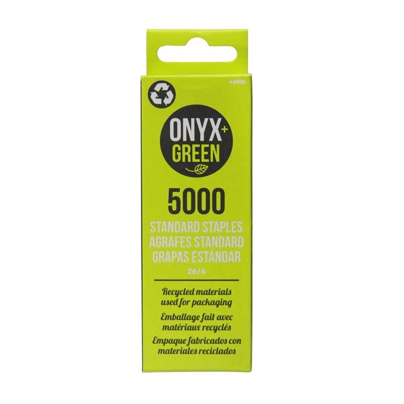 Onyx + Green Standard Staples 26/6 Recycled Kraft Packaging (5000 Pack) Onyx + Green Standard Staples 26/6 Recycled Kraft Packaging (5000 Pack)