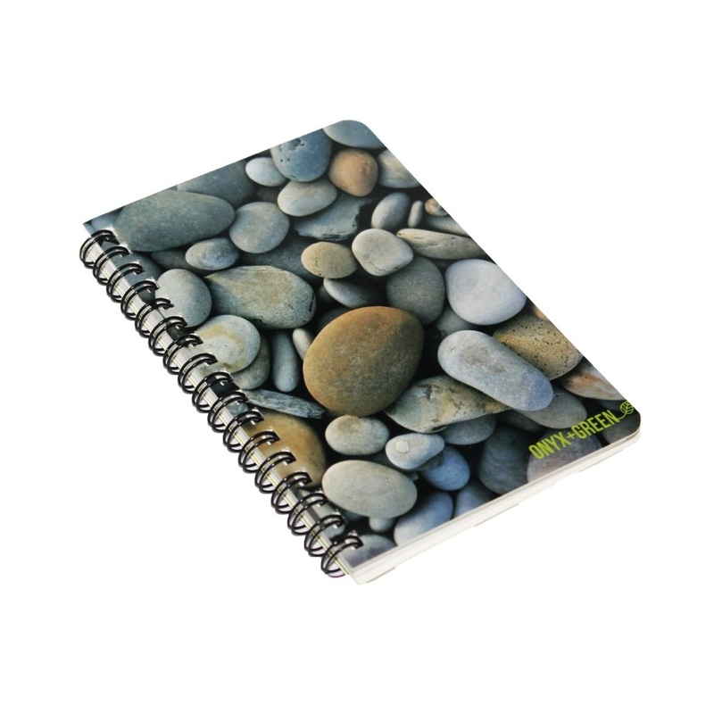 Onyx + Green Spiral Notebook Stone Paper 4 x 6 inches Onyx + Green Spiral Notebook Stone Paper 4 x 6 inches