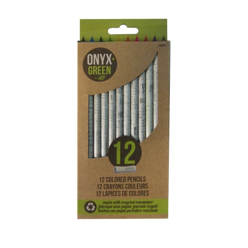 Onyx + Green Colored Pencils Recycled Newspaper (12 Pack) Onyx + Green Colored Pencils Recycled Newspaper (12 Pack)