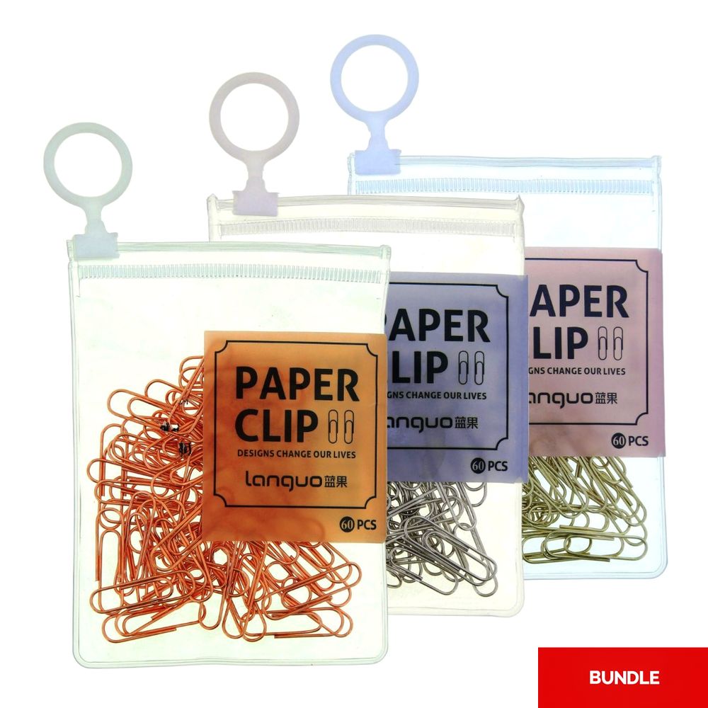 Languo 3 Color Paper Clip (Bundle of 3)