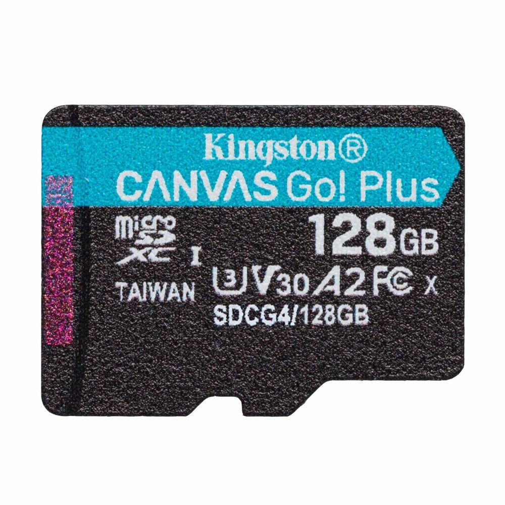 Kingsston 128GB MicroSDXC Canvas Go Plus Gen4 200R A2 U3 Single Pack W/O Adapter