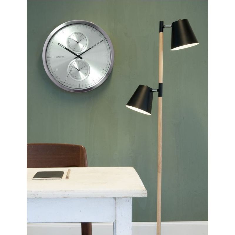 Karlsson Wall Clock Multiple Time Aluminium Brushed