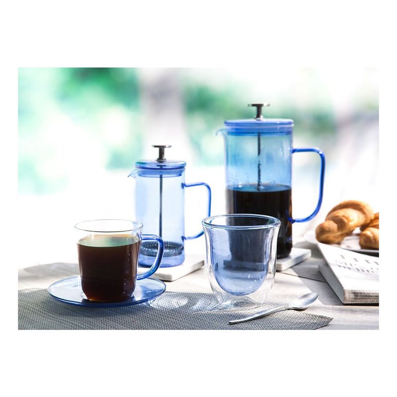 La Cafetiere Blue-Coloured 3-Cup Glass Cafetiere 350ml