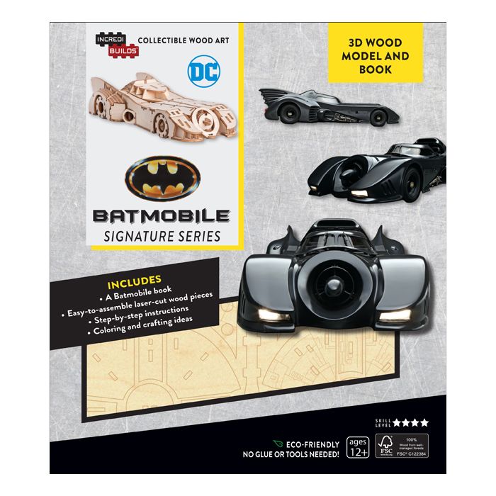 لعبة كتاب ونموذج ثلاثي الأبعاد على شكل Batmobile Signature Series من إنكريديبويلدز