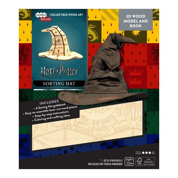 لعبة نموذج خشبي ثلاثي الأبعاد على شكل قبعة الفرز - هاري بوتر من إنكريديبويلدز