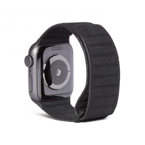 Decoded 40mm/38mm Leather Magnetic Traction Strap Black for All Apple Watch (Compatible with Apple Watch 38/40/41mm)