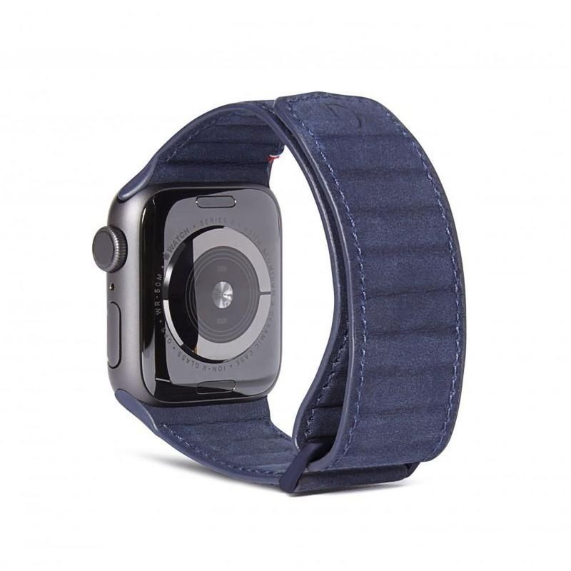 Decoded 40mm/38mm Leather Magnetic Traction Strap Blue for All Apple Watch (Compatible with Apple Watch 38/40/41mm)
