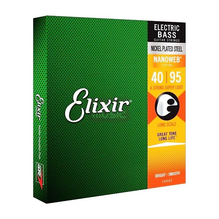 Elixir Bass Guitar Strings 4S Nanoweb 040 Set