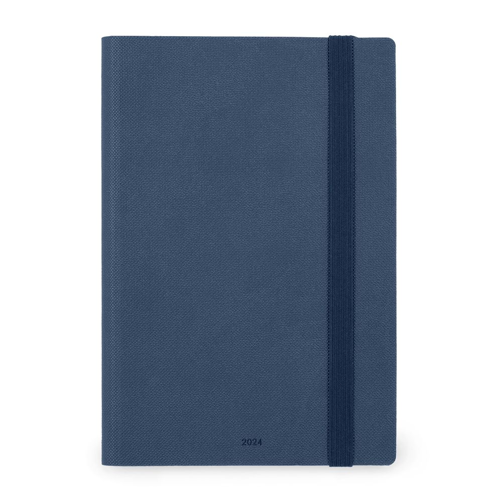 Legami 12-Month Diary - 2024 - Medium Weekly Diary with Notebook - Blue
